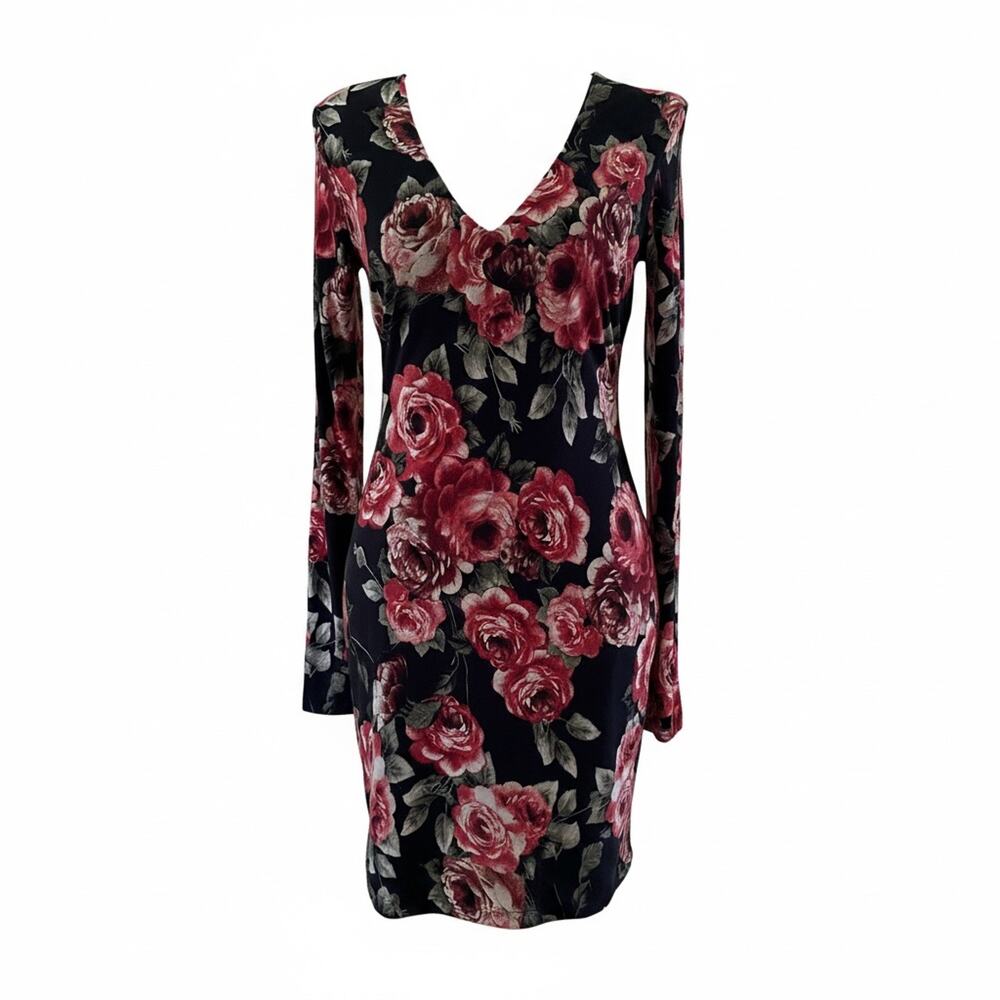 GBG Los Angeles Kalilah Multicolor V-Neck Long Sleeves Dress Size M NWT